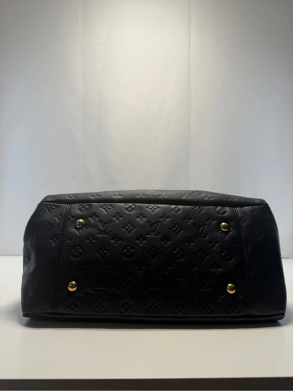 Louis Vuitton blue Monogram Empreinte Leather Shoulder Bag with Gold Hardware